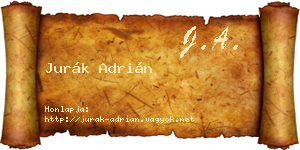Jurák Adrián névjegykártya